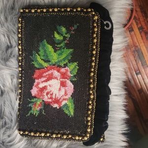 Vintage hand crochet envelope bag